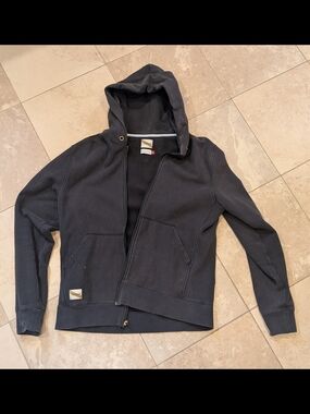Men's Black Zip Hoodie Jacket - Tracksmith Casual Hooded Sweatshirt
